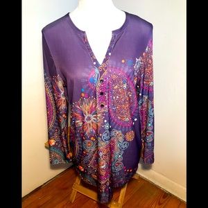 Lily by Firmiana BOHO Tunic-Size Medium. **like new**